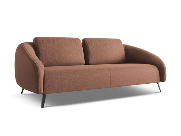 Makamii Canapea Fixa, 3 locuri, Tapitata cu Stofa, Nani 3S-C7 Caramiziu / Negru, l196xA99xH82 cm