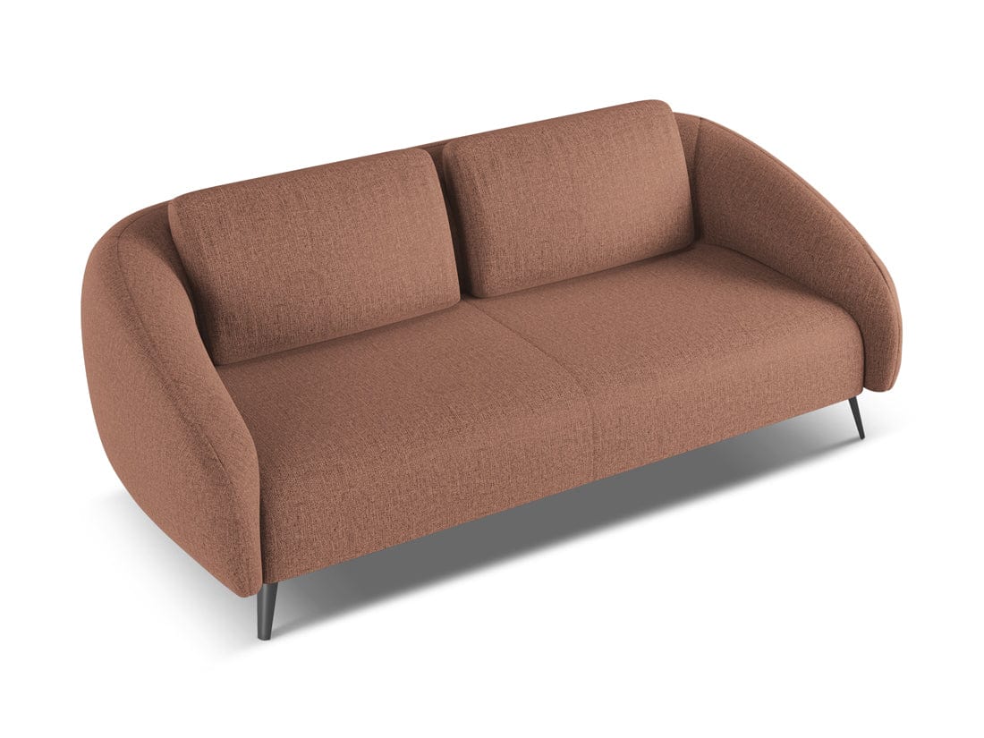 Makamii Canapea Fixa, 3 locuri, Tapitata cu Stofa, Nani 3S-C7 Caramiziu / Negru, l196xA99xH82 cm