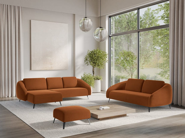 Makamii Canapea Fixa, 3 locuri, Tapitata cu Stofa, Nani Velvet 3S-3, l196xA99xH82 cm