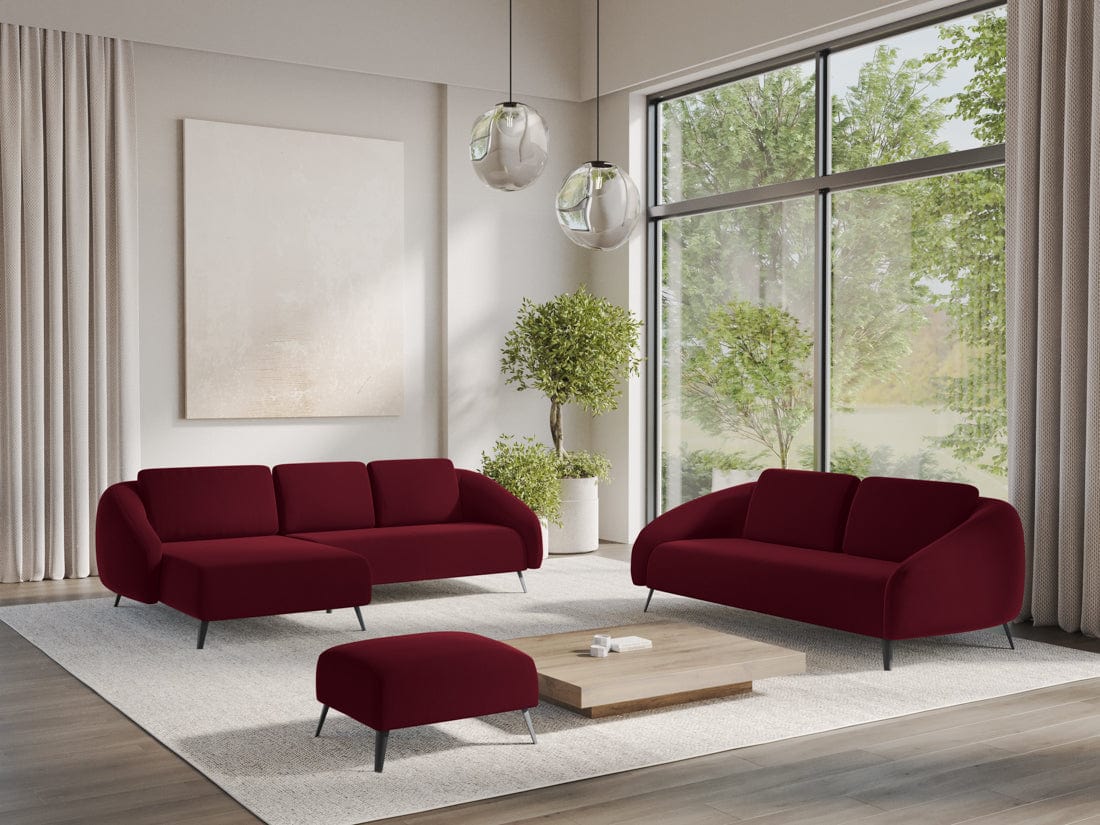 Makamii Canapea Fixa, 3 locuri, Tapitata cu Stofa, Nani Velvet 3S-3, l196xA99xH82 cm