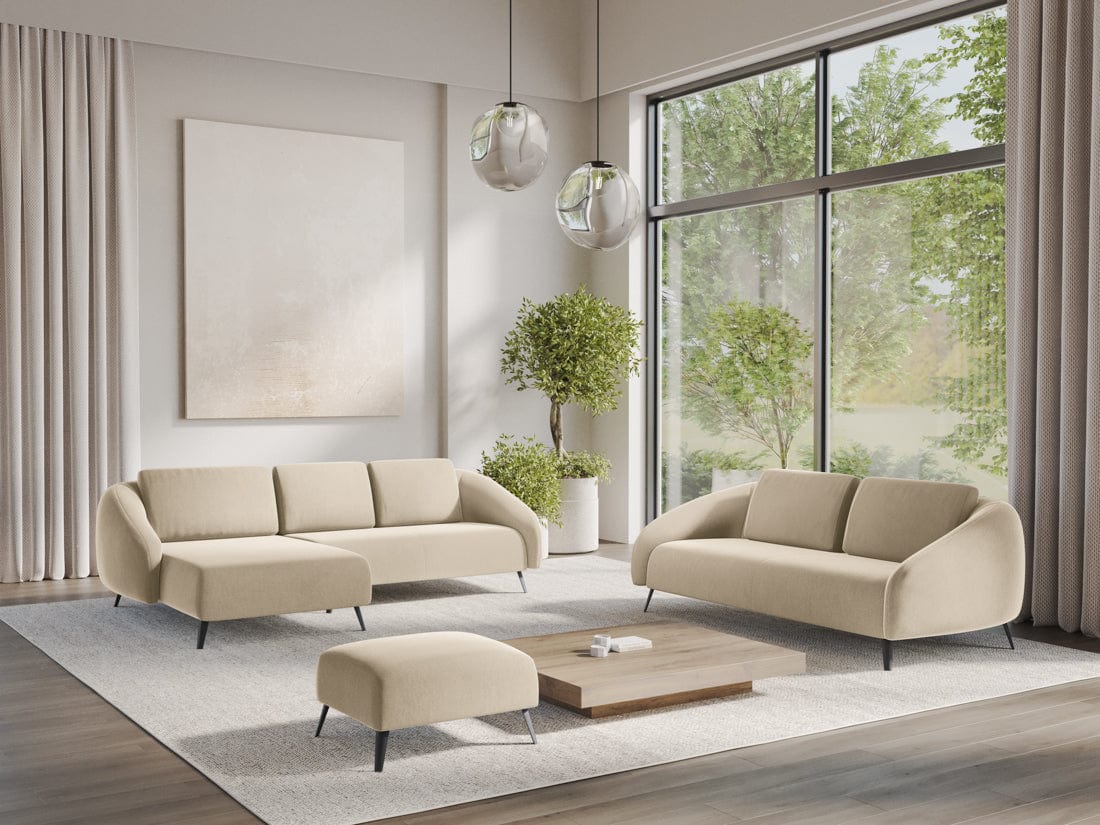 Makamii Canapea Fixa, 3 locuri, Tapitata cu Stofa, Nani Velvet 3S-3, l196xA99xH82 cm