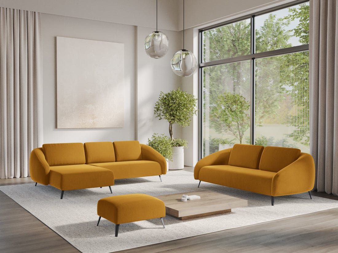 Makamii Canapea Fixa, 3 locuri, Tapitata cu Stofa, Nani Velvet 3S-3, l196xA99xH82 cm