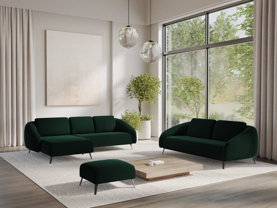 Makamii Canapea Fixa, 3 locuri, Tapitata cu Stofa, Nani Velvet 3S-3, l196xA99xH82 cm