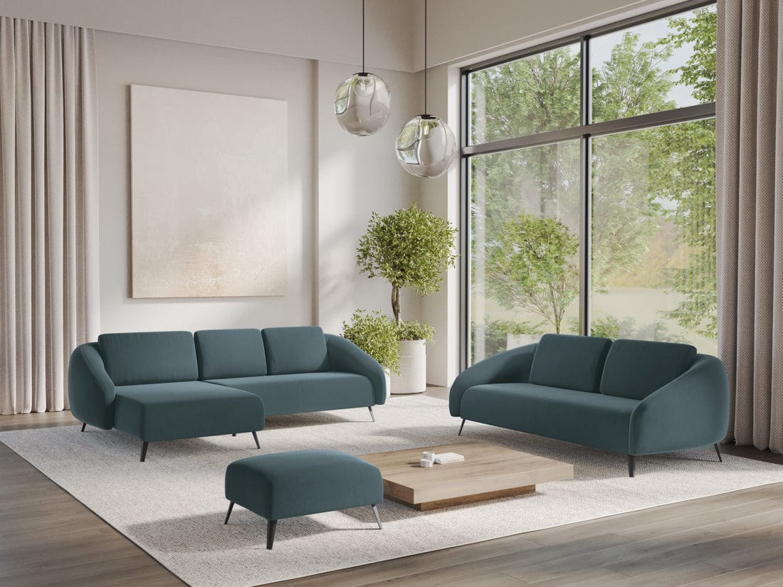 Makamii Canapea Fixa, 3 locuri, Tapitata cu Stofa, Nani Velvet 3S-3, l196xA99xH82 cm