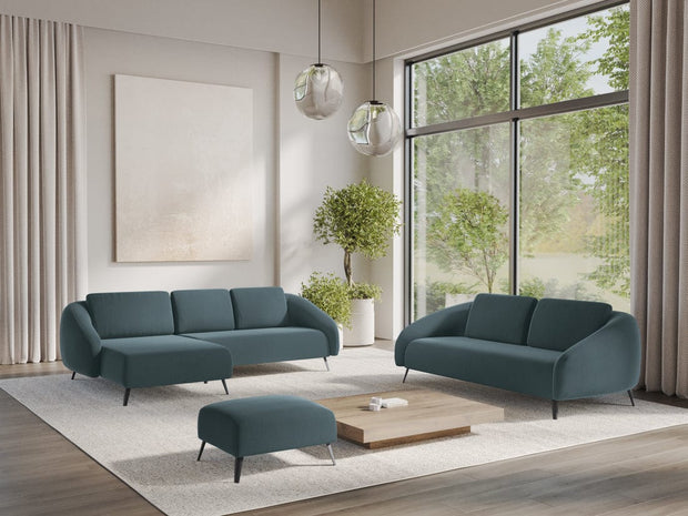 Makamii Canapea Fixa, 3 locuri, Tapitata cu Stofa, Nani Velvet 3S-3, l196xA99xH82 cm