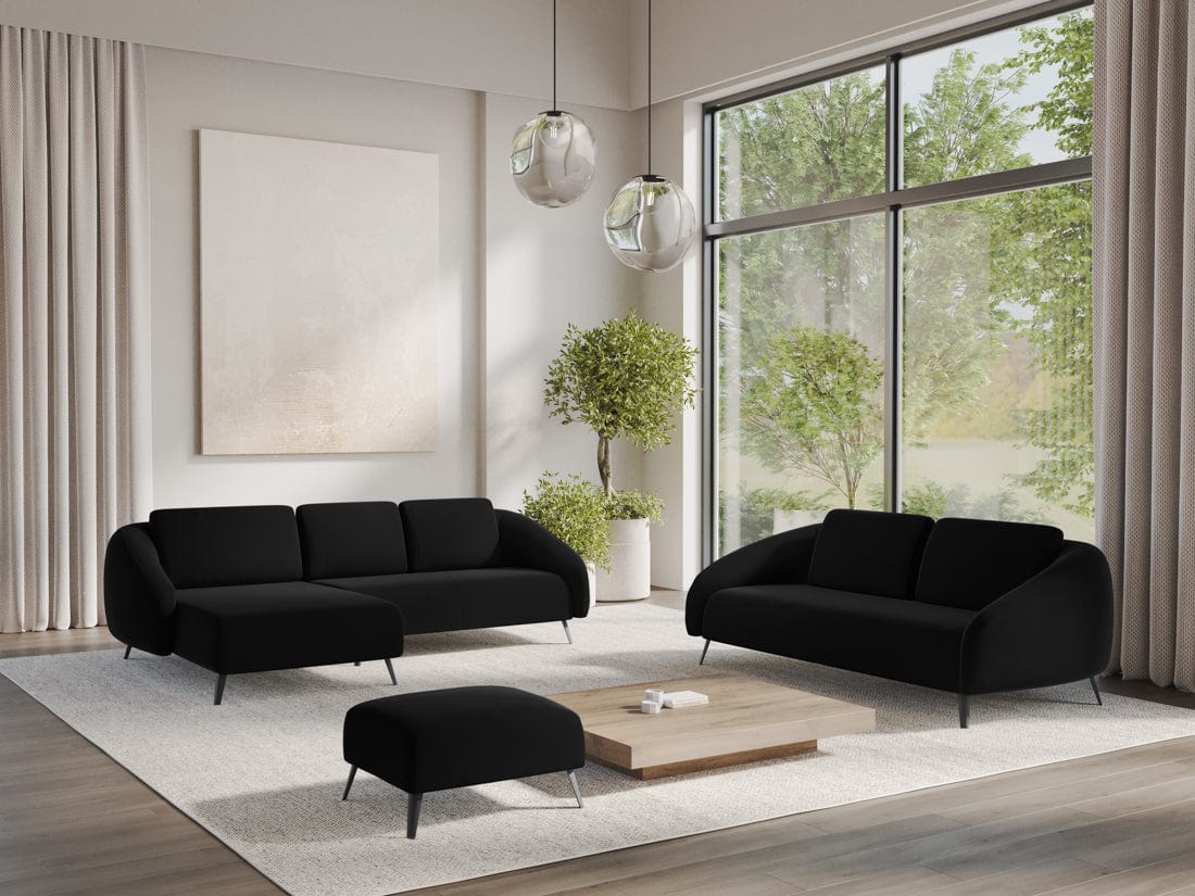 Makamii Canapea Fixa, 3 locuri, Tapitata cu Stofa, Nani Velvet 3S-3, l196xA99xH82 cm