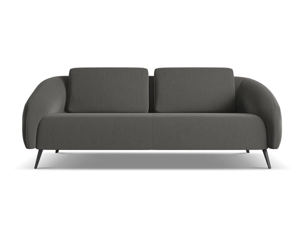 Makamii Canapea Fixa, 3 locuri, Tapitata cu Stofa, Nani Velvet 3S-C2 Gri Inchis / Negru, l196xA99xH82 cm