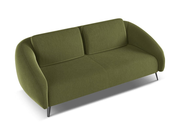 Makamii Canapea Fixa, 3 locuri, Tapitata cu Stofa, Nani Velvet 3S-C23 Verde Olive / Negru, l196xA99xH82 cm