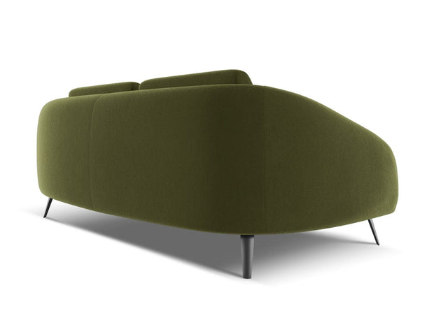 Makamii Canapea Fixa, 3 locuri, Tapitata cu Stofa, Nani Velvet 3S-C23 Verde Olive / Negru, l196xA99xH82 cm