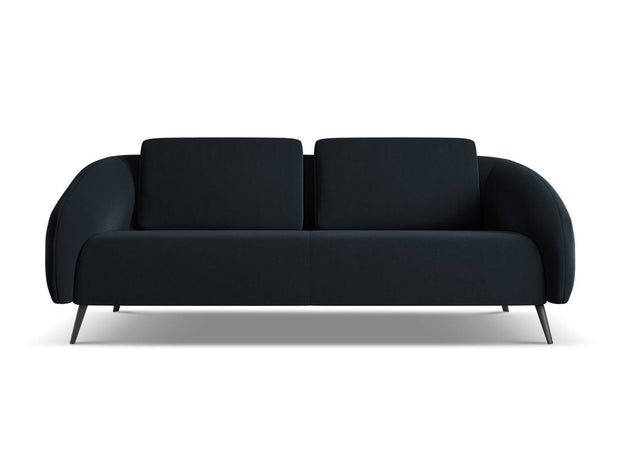 Makamii Canapea Fixa, 3 locuri, Tapitata cu Stofa, Nani Velvet 3S-C29 Albastru Royal / Negru, l196xA99xH82 cm