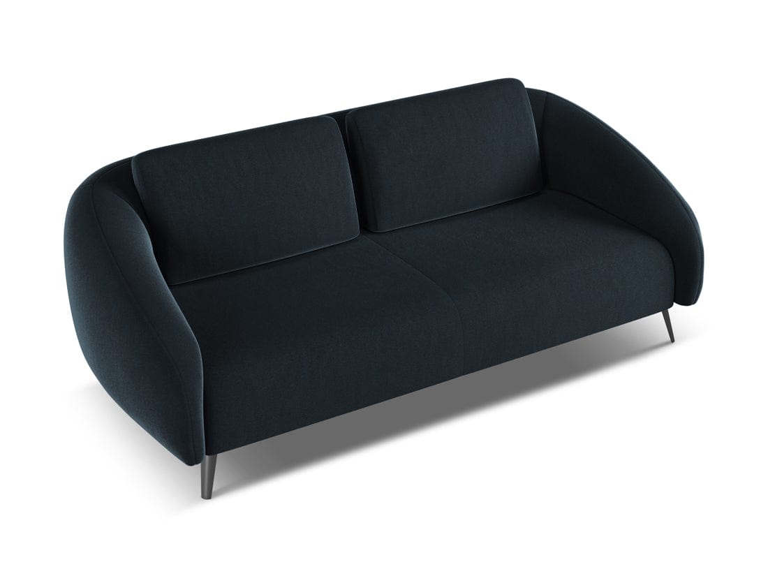 Makamii Canapea Fixa, 3 locuri, Tapitata cu Stofa, Nani Velvet 3S-C29 Albastru Royal / Negru, l196xA99xH82 cm