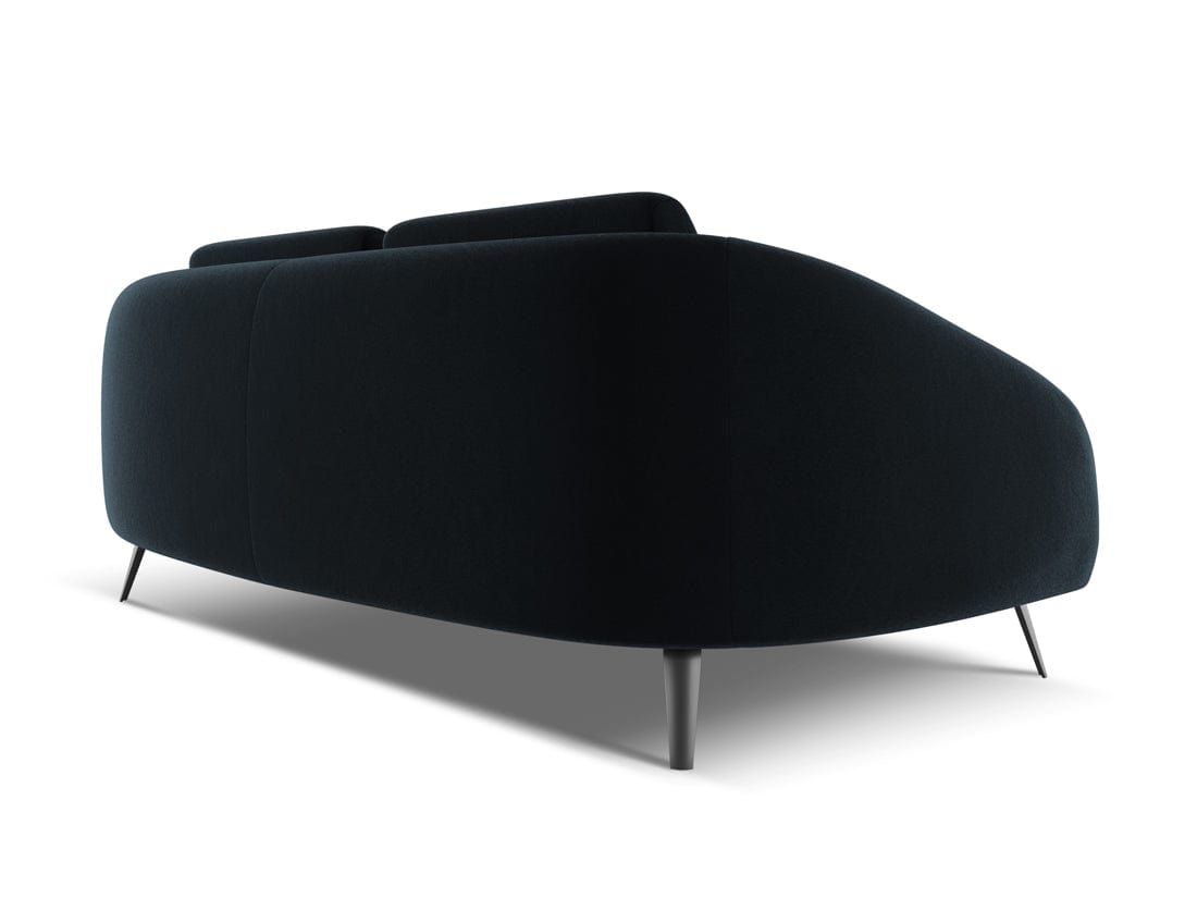 Makamii Canapea Fixa, 3 locuri, Tapitata cu Stofa, Nani Velvet 3S-C29 Albastru Royal / Negru, l196xA99xH82 cm