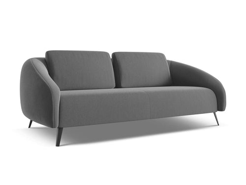 Makamii Canapea Fixa, 3 locuri, Tapitata cu Stofa, Nani Velvet 3S-C4 Gri / Negru, l196xA99xH82 cm