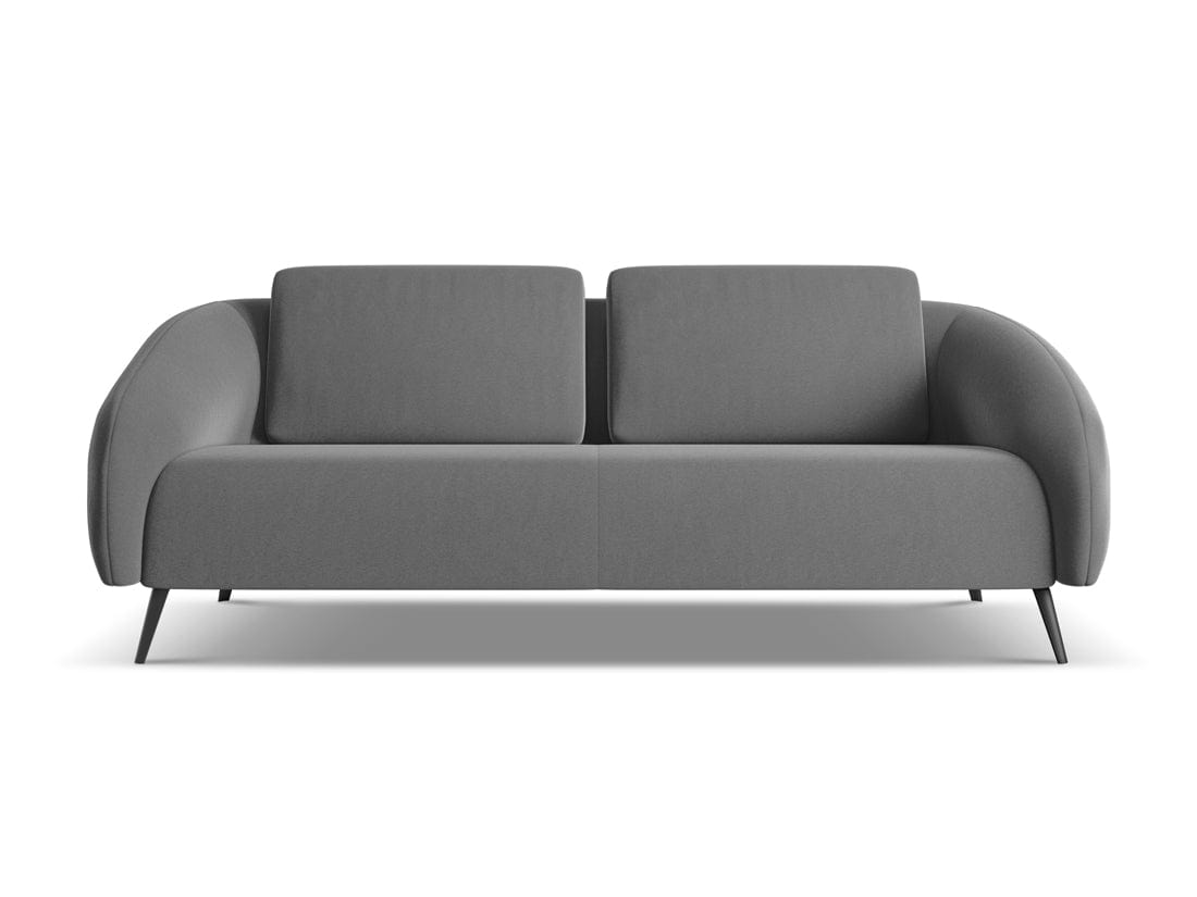 Makamii Canapea Fixa, 3 locuri, Tapitata cu Stofa, Nani Velvet 3S-C4 Gri / Negru, l196xA99xH82 cm