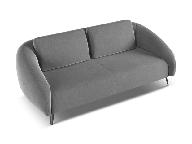 Makamii Canapea Fixa, 3 locuri, Tapitata cu Stofa, Nani Velvet 3S-C4 Gri / Negru, l196xA99xH82 cm