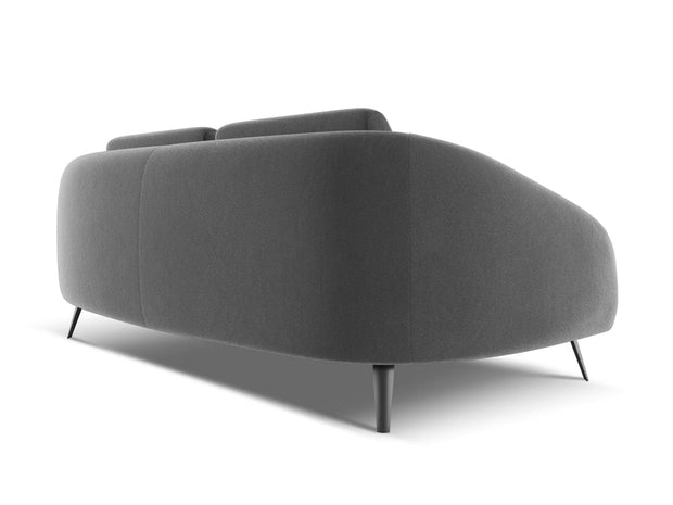 Makamii Canapea Fixa, 3 locuri, Tapitata cu Stofa, Nani Velvet 3S-C4 Gri / Negru, l196xA99xH82 cm