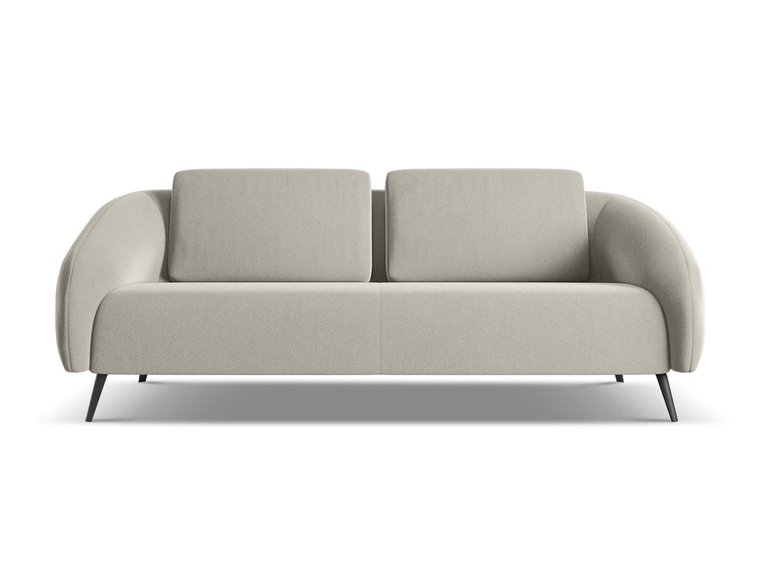 Makamii Canapea Fixa, 3 locuri, Tapitata cu Stofa, Nani Velvet 3S-C6 Gri Deschis / Negru, l196xA99xH82 cm