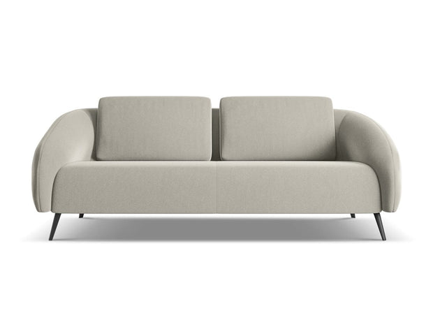 Makamii Canapea Fixa, 3 locuri, Tapitata cu Stofa, Nani Velvet 3S-C6 Gri Deschis / Negru, l196xA99xH82 cm