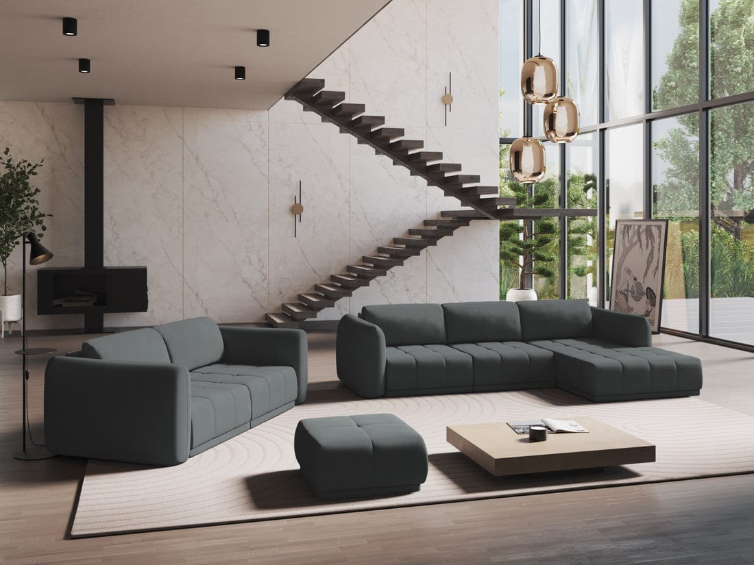 Makamii Canapea Fixa, 4 locuri, Tapitata cu Stofa, Hoku 4S-2, l250xA105xH74 cm