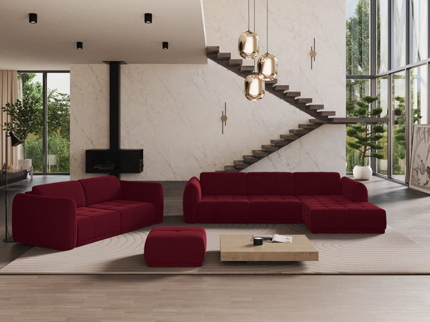 Makamii Canapea Fixa, 4 locuri, Tapitata cu Stofa, Hoku Velvet 4S-3, l250xA105xH74 cm