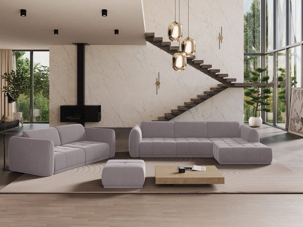 Makamii Canapea Fixa, 4 locuri, Tapitata cu Stofa, Hoku Velvet 4S-3, l250xA105xH74 cm