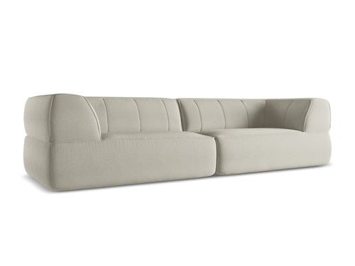 Makamii Canapea Fixa, 4 locuri, Tapitata cu Stofa, Liko 4S-C5 Bej Deschis / Negru, l280xA95xH74 cm