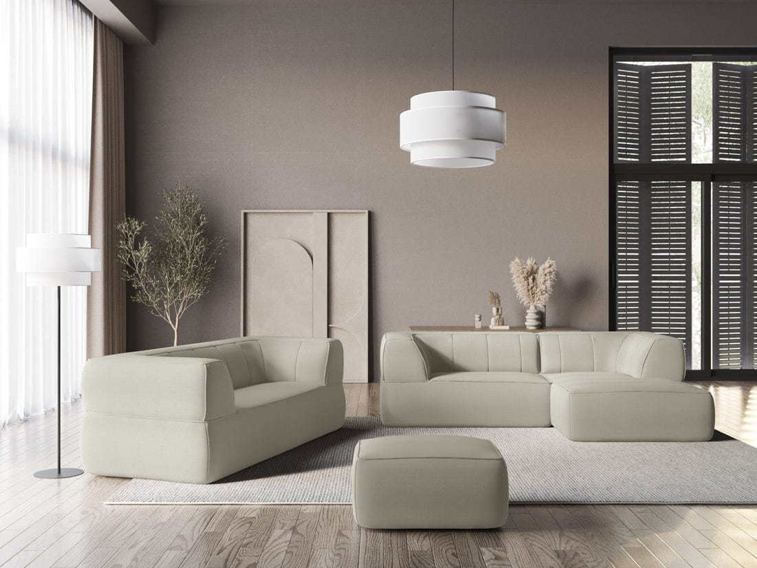 Makamii Canapea Fixa, 4 locuri, Tapitata cu Stofa, Liko 4S-C5 Bej Deschis / Negru, l280xA95xH74 cm