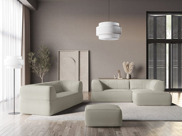 Makamii Canapea Fixa, 4 locuri, Tapitata cu Stofa, Liko 4S-C5 Bej Deschis / Negru, l280xA95xH74 cm