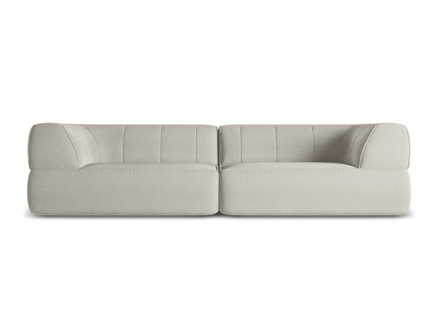 Makamii Canapea Fixa, 4 locuri, Tapitata cu Stofa, Liko 4S-C5 Bej Deschis / Negru, l280xA95xH74 cm