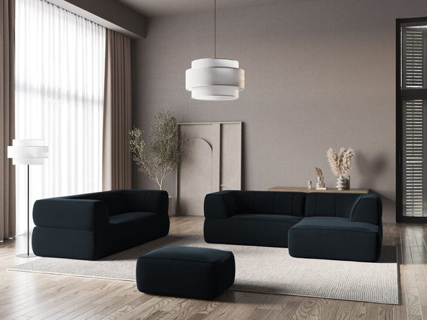 Makamii Canapea Fixa, 4 locuri, Tapitata cu Stofa, Liko Velvet 4S-C29 Albastru Royal / Negru, l280xA95xH74 cm