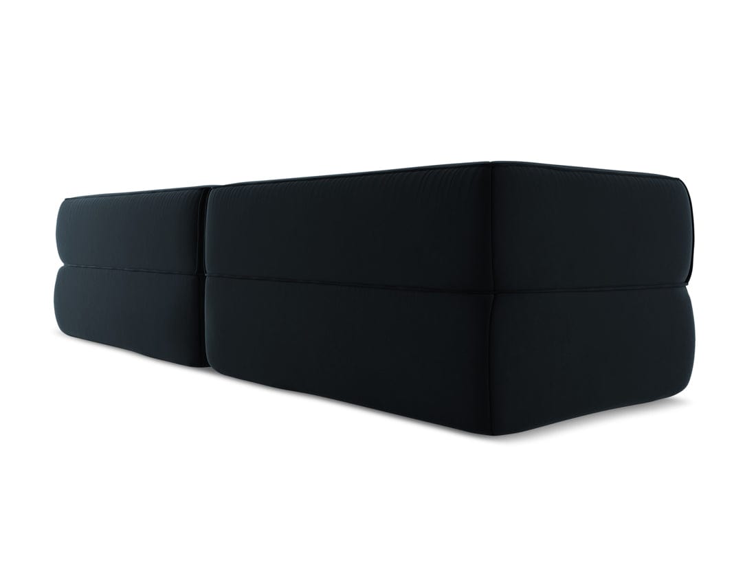 Makamii Canapea Fixa, 4 locuri, Tapitata cu Stofa, Liko Velvet 4S-C29 Albastru Royal / Negru, l280xA95xH74 cm