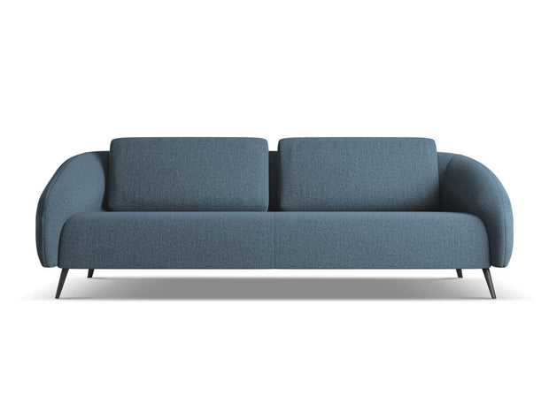 Makamii Canapea Fixa, 4 locuri, Tapitata cu Stofa, Nani 4S-C3 Albastru Denim / Negru, l226xA99xH82 cm