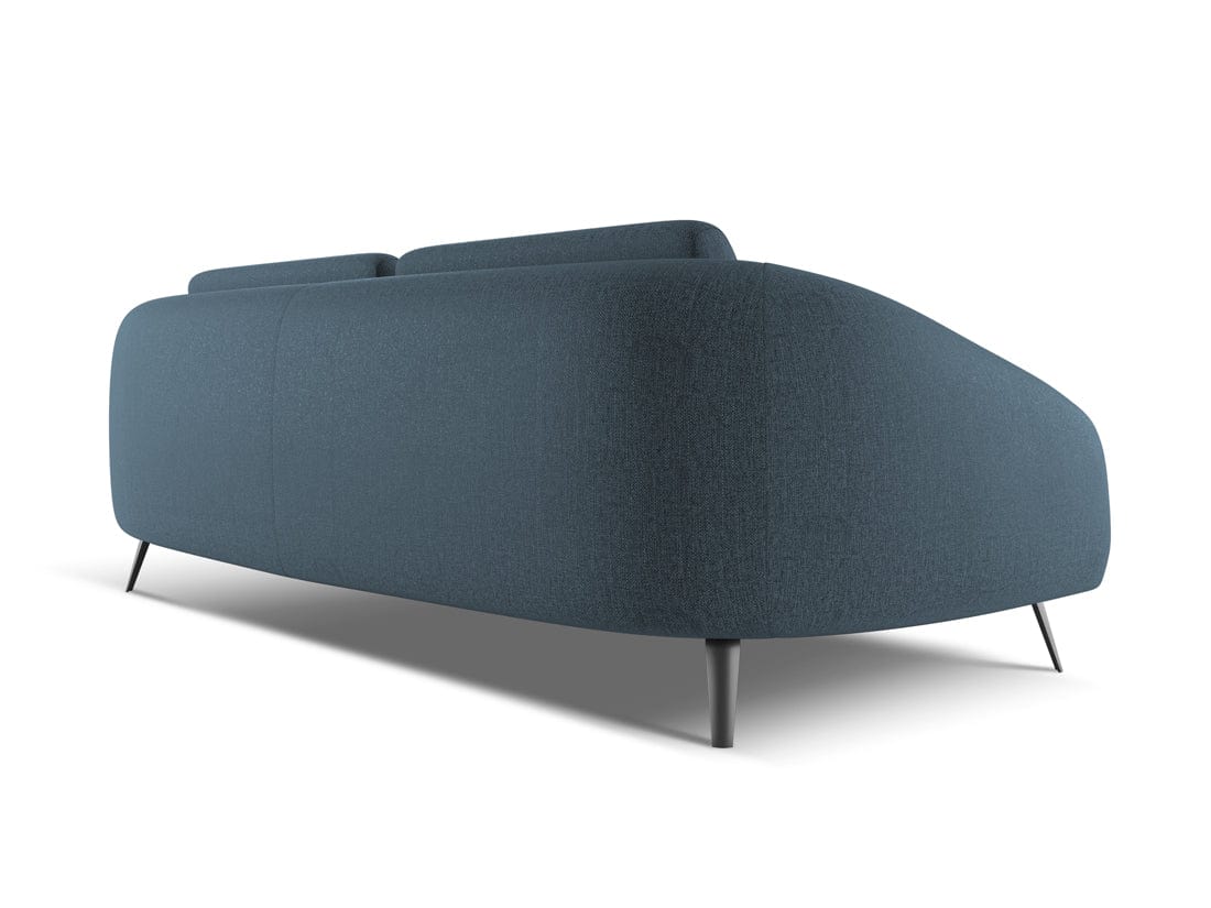 Makamii Canapea Fixa, 4 locuri, Tapitata cu Stofa, Nani 4S-C3 Albastru Denim / Negru, l226xA99xH82 cm