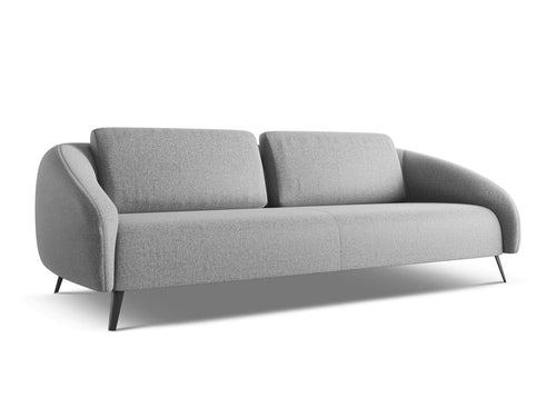 Makamii Canapea Fixa, 4 locuri, Tapitata cu Stofa, Nani 4S-C6 Gri Deschis / Negru, l226xA99xH82 cm