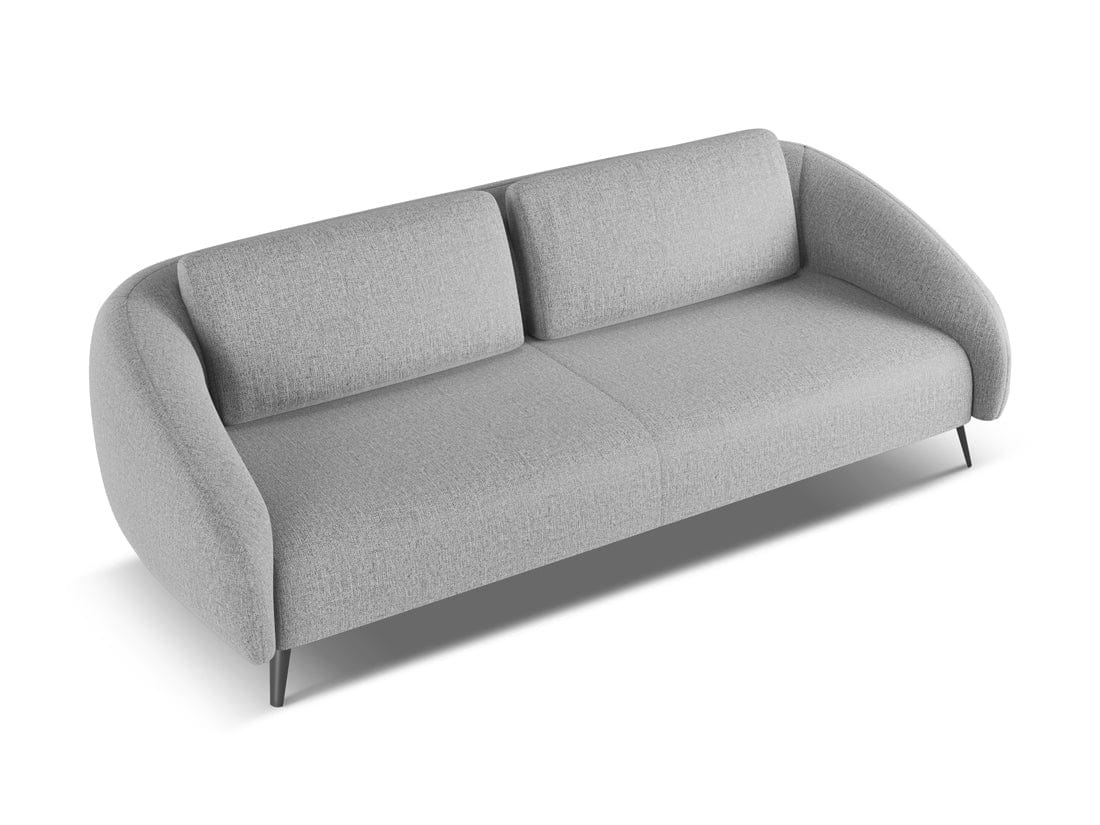 Makamii Canapea Fixa, 4 locuri, Tapitata cu Stofa, Nani 4S-C6 Gri Deschis / Negru, l226xA99xH82 cm