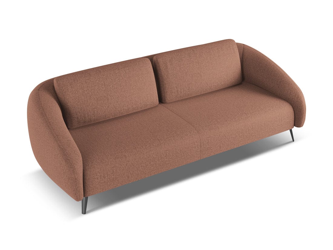 Makamii Canapea Fixa, 4 locuri, Tapitata cu Stofa, Nani 4S-C7 Caramiziu / Negru, l226xA99xH82 cm