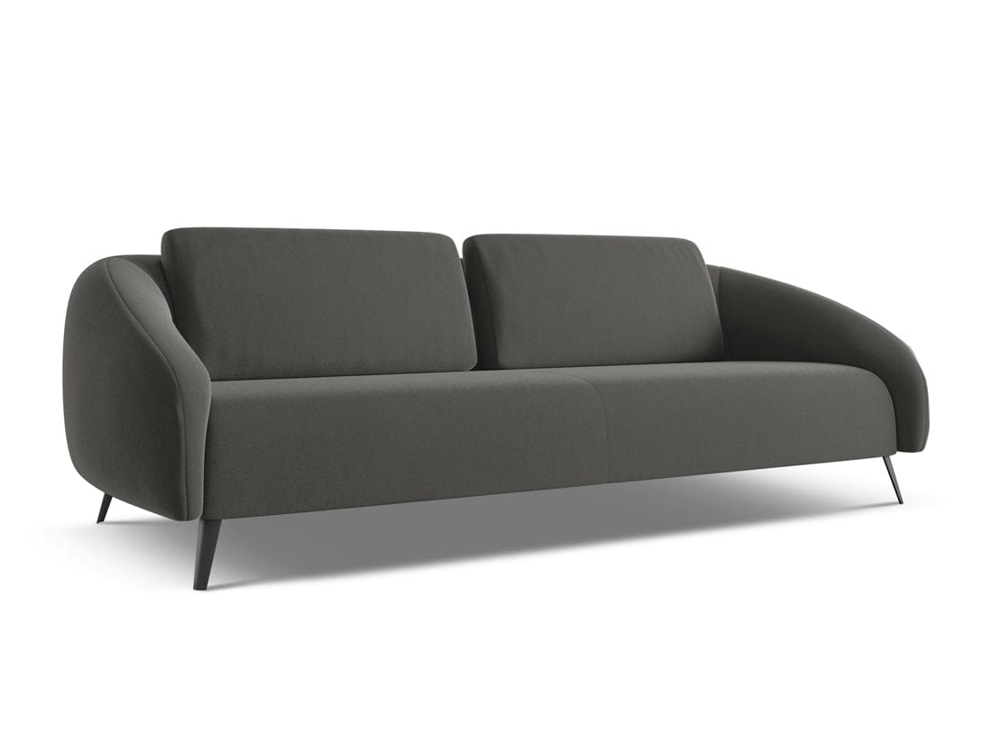 Makamii Canapea Fixa, 4 locuri, Tapitata cu Stofa, Nani Velvet 4S-C2 Gri Inchis / Negru, l226xA99xH82 cm