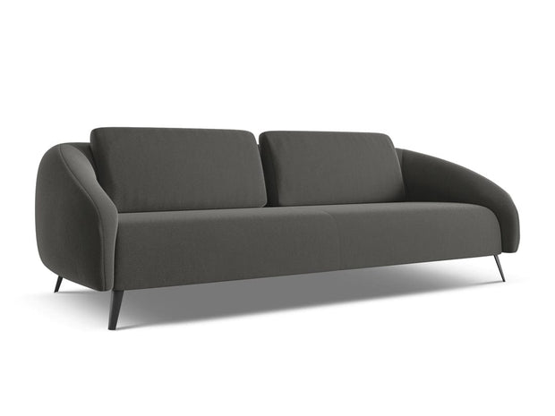 Makamii Canapea Fixa, 4 locuri, Tapitata cu Stofa, Nani Velvet 4S-C2 Gri Inchis / Negru, l226xA99xH82 cm