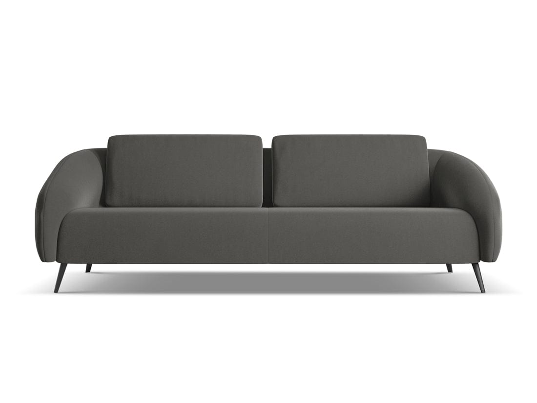 Makamii Canapea Fixa, 4 locuri, Tapitata cu Stofa, Nani Velvet 4S-C2 Gri Inchis / Negru, l226xA99xH82 cm