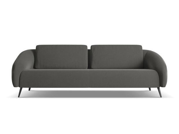 Makamii Canapea Fixa, 4 locuri, Tapitata cu Stofa, Nani Velvet 4S-C2 Gri Inchis / Negru, l226xA99xH82 cm