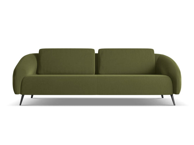 Makamii Canapea Fixa, 4 locuri, Tapitata cu Stofa, Nani Velvet 4S-C23 Verde Olive / Negru, l226xA99xH82 cm