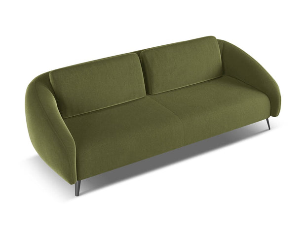 Makamii Canapea Fixa, 4 locuri, Tapitata cu Stofa, Nani Velvet 4S-C23 Verde Olive / Negru, l226xA99xH82 cm