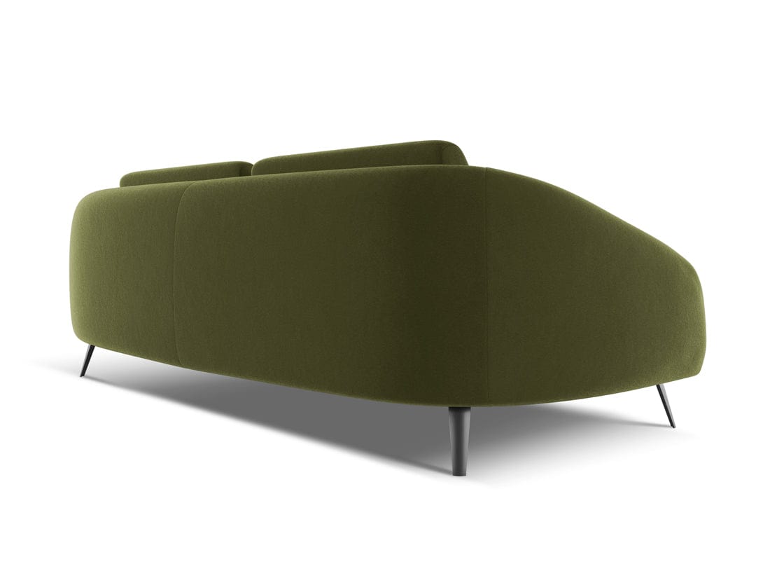 Makamii Canapea Fixa, 4 locuri, Tapitata cu Stofa, Nani Velvet 4S-C23 Verde Olive / Negru, l226xA99xH82 cm