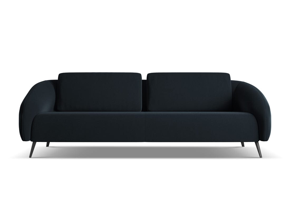 Makamii Canapea Fixa, 4 locuri, Tapitata cu Stofa, Nani Velvet 4S-C29 Albastru Royal / Negru, l226xA99xH82 cm