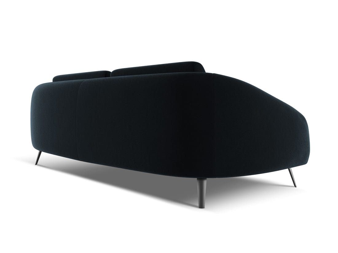 Makamii Canapea Fixa, 4 locuri, Tapitata cu Stofa, Nani Velvet 4S-C29 Albastru Royal / Negru, l226xA99xH82 cm