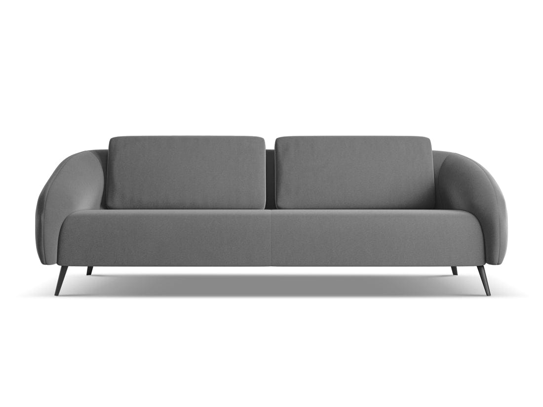 Makamii Canapea Fixa, 4 locuri, Tapitata cu Stofa, Nani Velvet 4S-C4 Gri / Negru, l226xA99xH82 cm