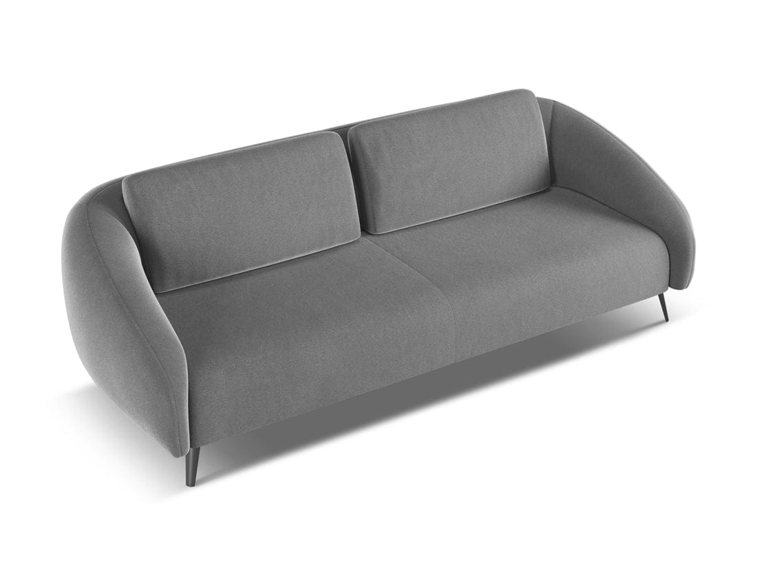 Makamii Canapea Fixa, 4 locuri, Tapitata cu Stofa, Nani Velvet 4S-C4 Gri / Negru, l226xA99xH82 cm