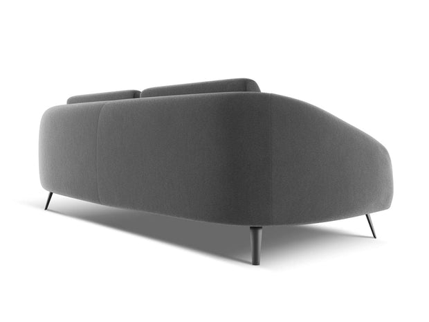 Makamii Canapea Fixa, 4 locuri, Tapitata cu Stofa, Nani Velvet 4S-C4 Gri / Negru, l226xA99xH82 cm