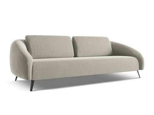 Makamii Canapea Fixa, 4 locuri, Tapitata cu Stofa, Nani Velvet 4S-C6 Gri Deschis / Negru, l226xA99xH82 cm