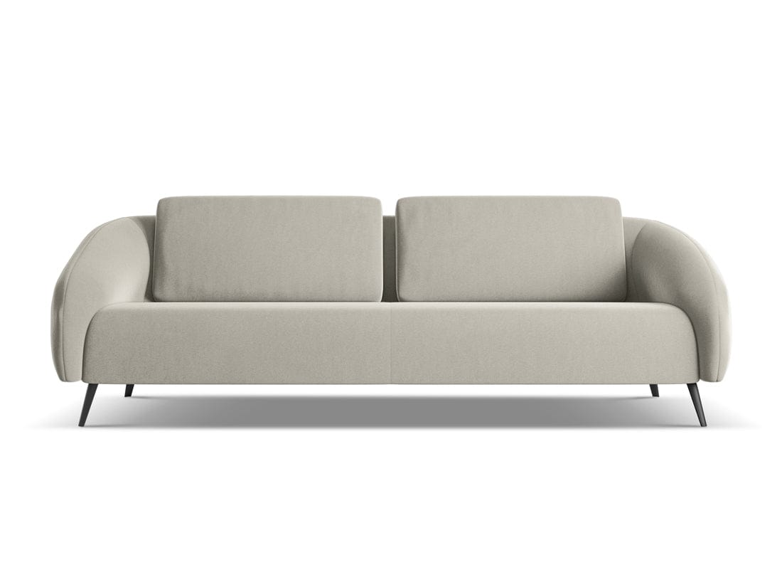 Makamii Canapea Fixa, 4 locuri, Tapitata cu Stofa, Nani Velvet 4S-C6 Gri Deschis / Negru, l226xA99xH82 cm